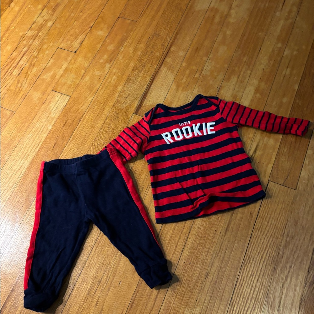 Carter's Red & Navy 'Little Rookie' Striped - Picture 2 of 3